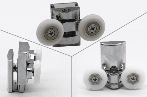 NOT5 + NOB3 + NOB5 Top and Bottom wheels Double Shower Door Rollers