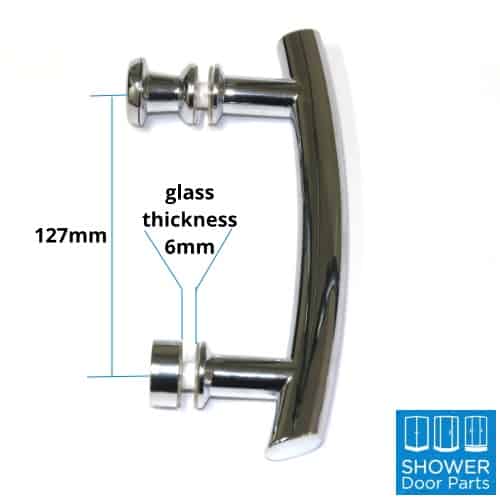 Shower Door Handle 127mm centers dimensions ShowerDoorParts