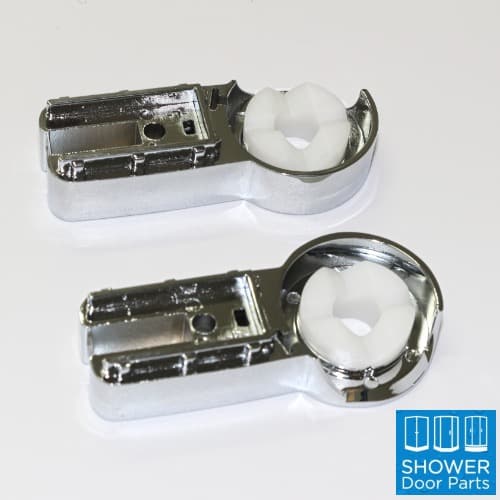 Swing bath door hinge pair chrome-ShowerDoorParts
