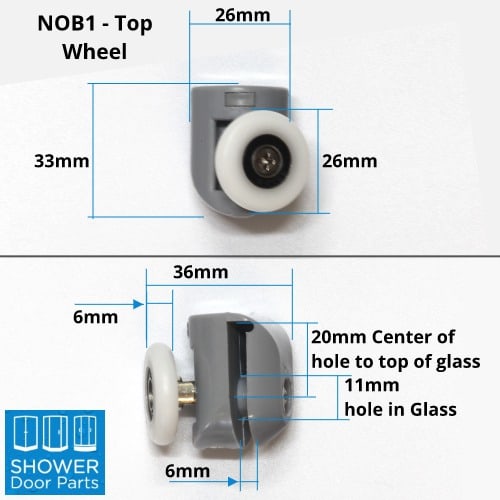 NOT1 Top dimensions Shower Door Parts