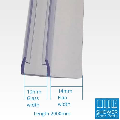 Vertical F seals 10mm glass 2000mm long dimensions shower door parts