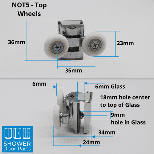 NOT5-Top guide dimensions Shower Door Parts
