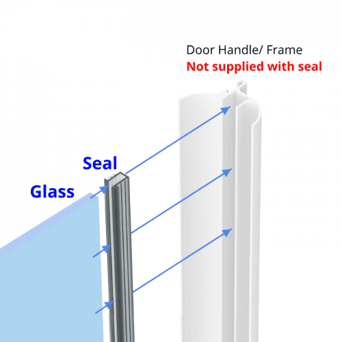 Door Glazing Gasket for 5mm glass to door handle frame with glass